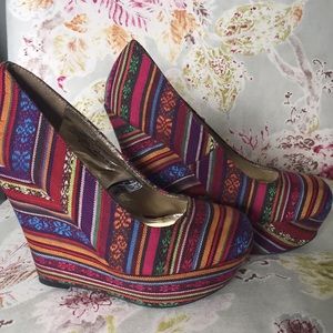 3 for $15 sale! Multicolor wedge shoes size 6
